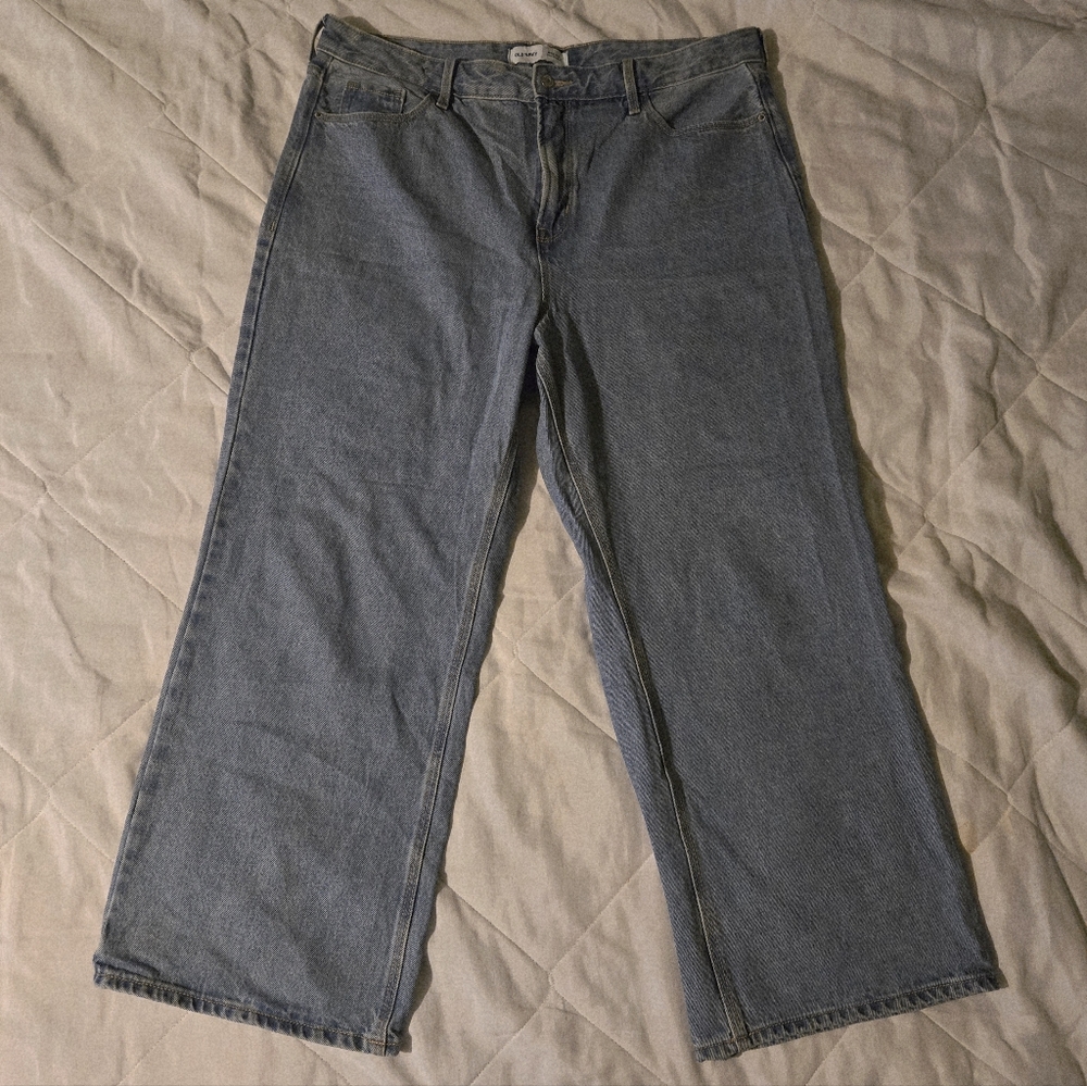 Wide Leg Extra High Rise Women's Blue Jeans